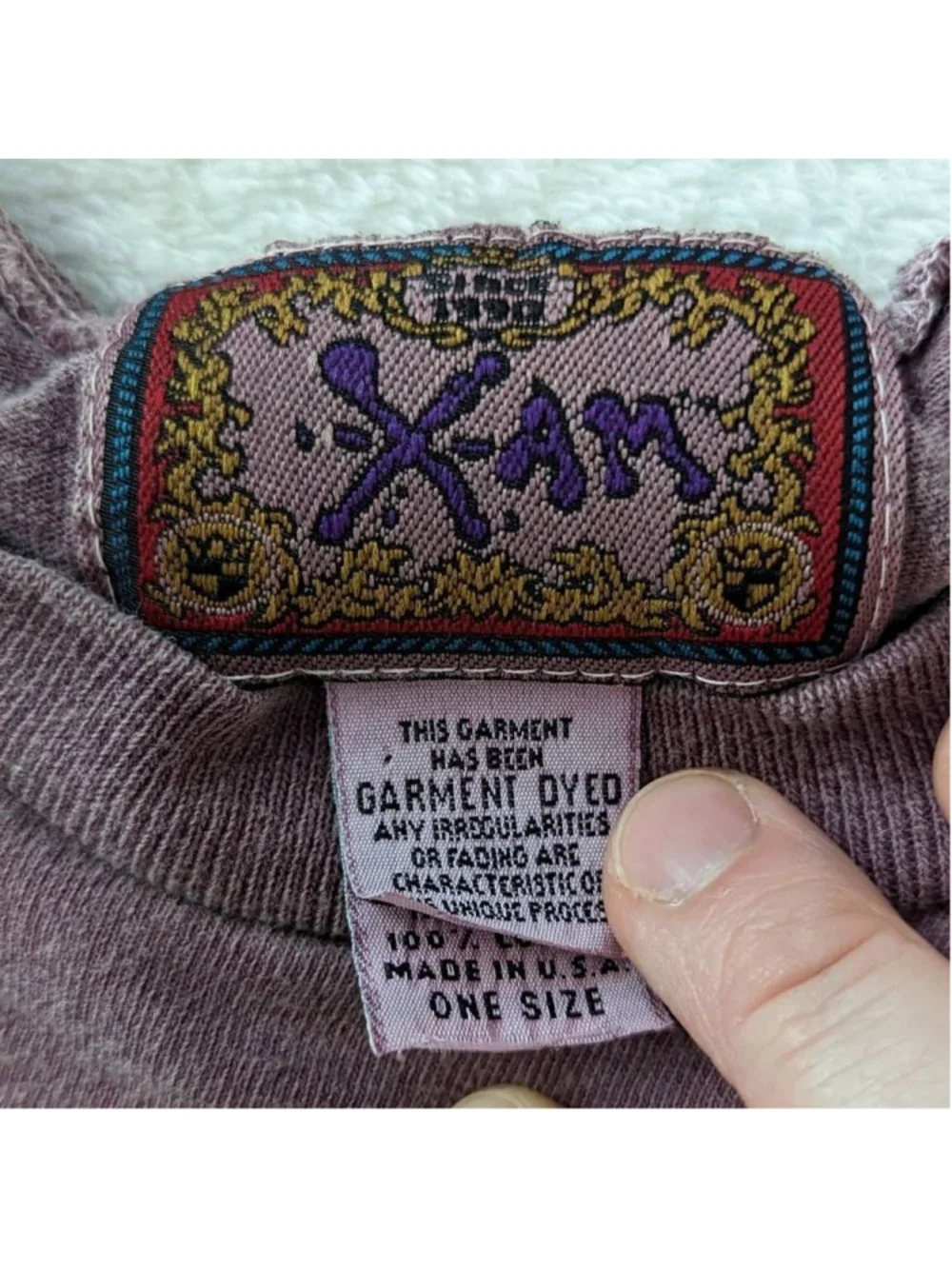 XAM Equipment Vintage 90s Garment Dyed Long Sleeve Plum Purple Top One Size